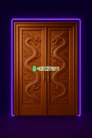 Pintu Panel Double Ukir Naga